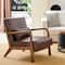 Glitzhome® Mid-Century Faux Leather Accent Chair